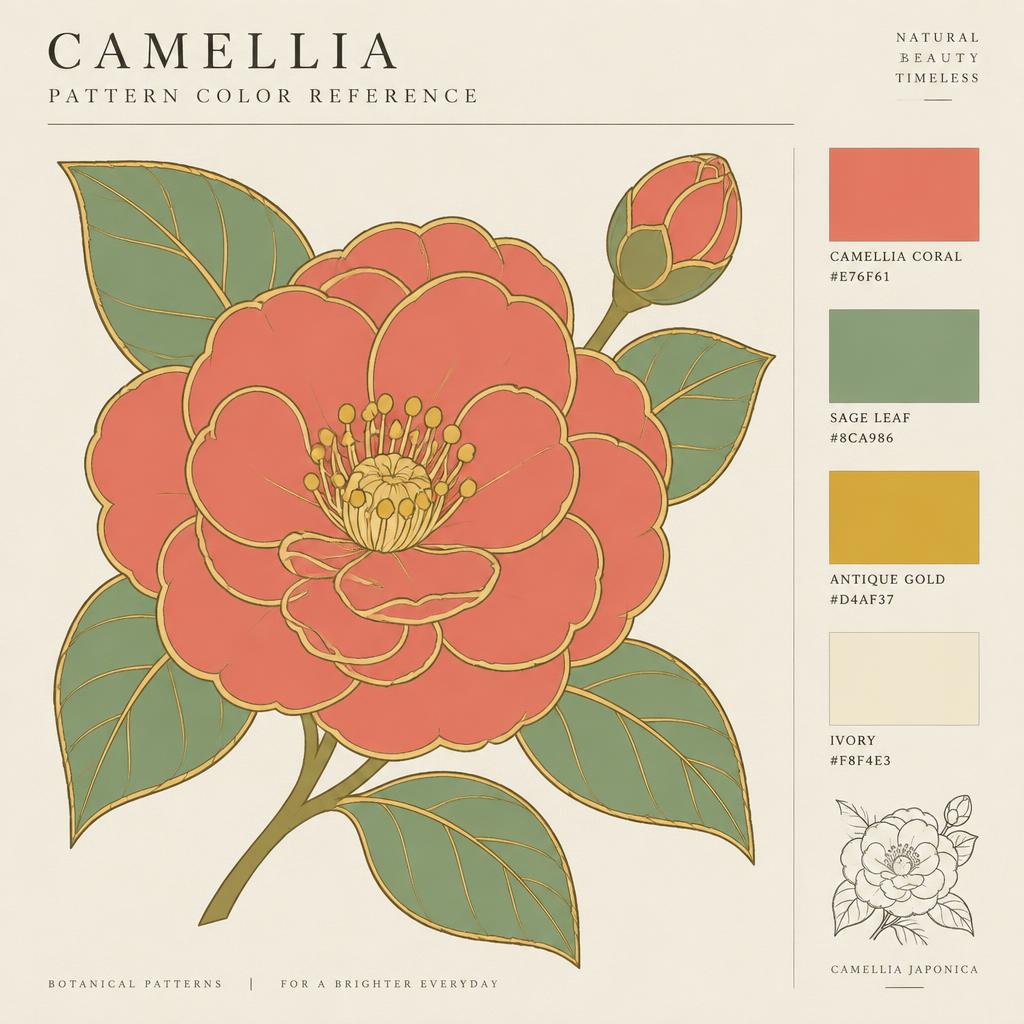Color reference of the same camellia design